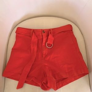 Orange gap size 6 high rise shorts with belt